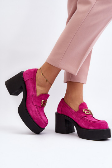 Zazoo 20170 chaussures en daim Féminin avec des talons couleur rose