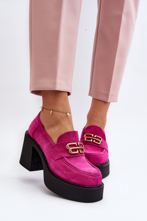 Zazoo 20170 chaussures en daim Féminin avec des talons couleur rose Zazoo 20170 chaussures en daim Féminin avec des talons couleur rose