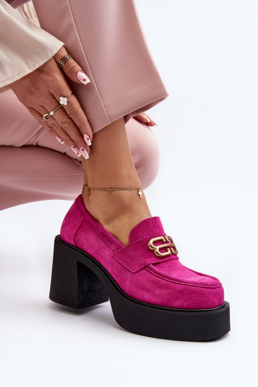 Zazoo 20170 chaussures en daim Féminin avec des talons couleur rose Zazoo 20170 chaussures en daim Féminin avec des talons couleur rose