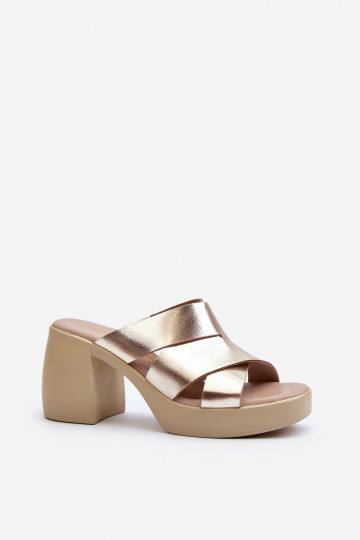 Zazoo 40373 Pantoufles en cuir Klocke couleur dorée 2