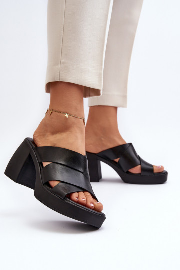 Chaussons en cuir Zazoo 40373 couleur noire