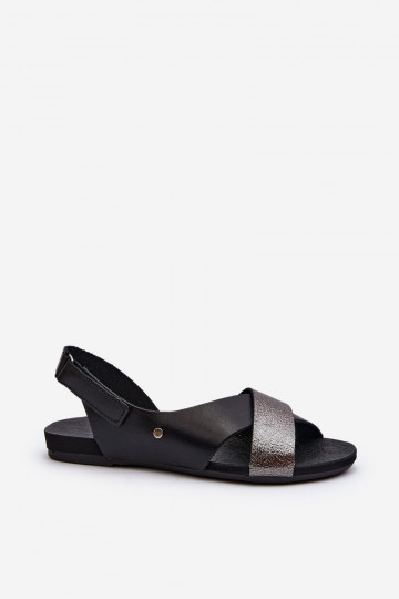 Sandales Zazoo 40141 pour femmes avec fermetures adhésives couleur noire 2