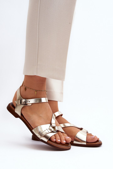 Zazoo 40182 Dames sandalen Dames gouden kleur