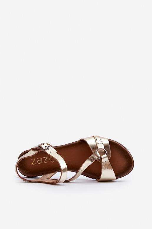 Zazoo 40182 Dames sandalen Dames gouden kleur Zazoo 40182 Dames sandalen Dames gouden kleur