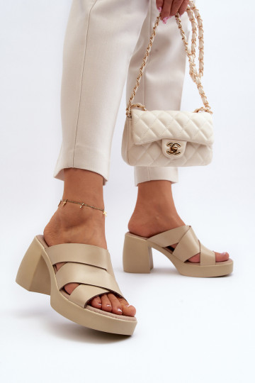 Zazoo 40373 leren slippers klocke zandkleur