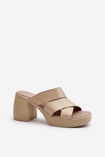 Zazoo 40373 Pantoufles en cuir Klocke beige 2