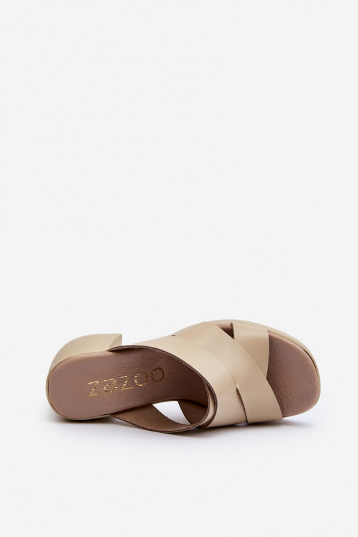 Zazoo 40373 Pantoufles en cuir Klocke beige Zazoo 40373 Pantoufles en cuir Klocke beige