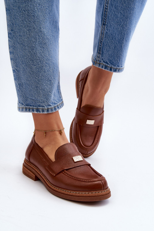 Zazoo 20165 Peau mocassins pour femmes marron