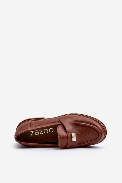 Zazoo 20165 Peau mocassins pour femmes marron