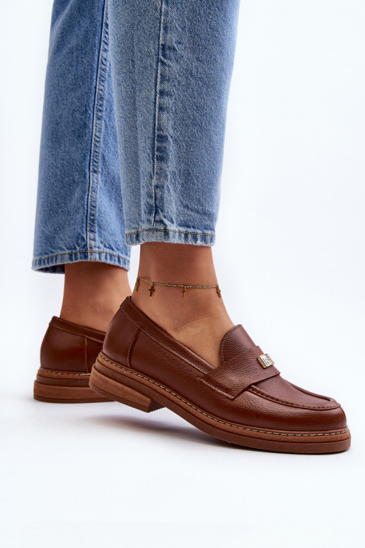 Zazoo 20165 Peau mocassins pour femmes marron