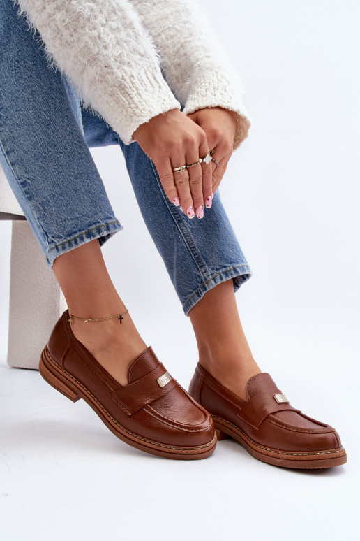 Zazoo 20165 Peau mocassins pour femmes marron