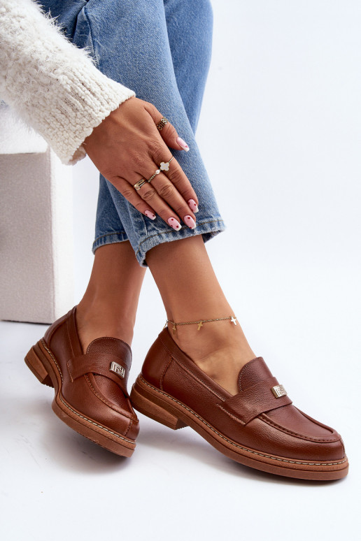 Zazoo 20165 Leer dames mocassins bruine kleur