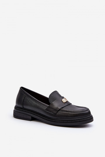 Zazoo 20165 Peau mocassins pour femmes couleur noire
