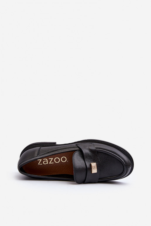 Zazoo 20165 Peau mocassins pour femmes couleur noire