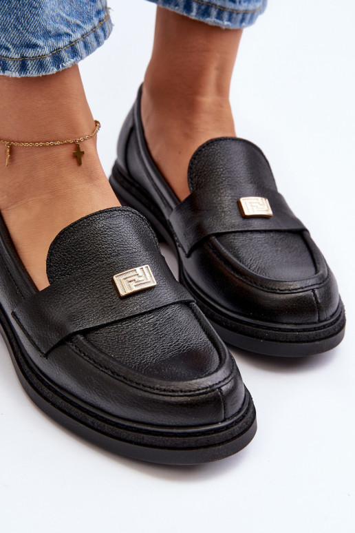 Zazoo 20165 Peau mocassins pour femmes couleur noire