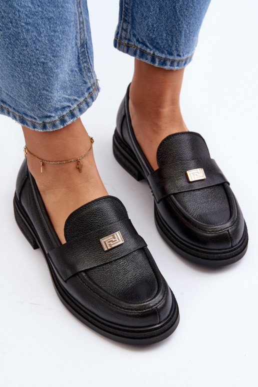 Zazoo 20165 Peau mocassins pour femmes couleur noire