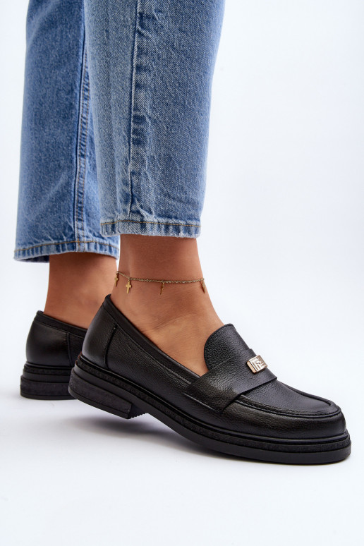 Zazoo 20165 Peau mocassins pour femmes couleur noire