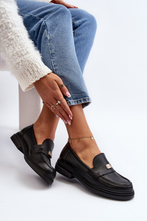 Zazoo 20165 Peau mocassins pour femmes couleur noire