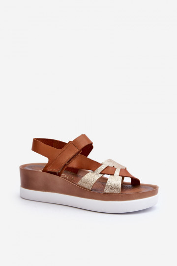 Zazoo 40397 Dames Dames sandalen met platform bruine kleur 2