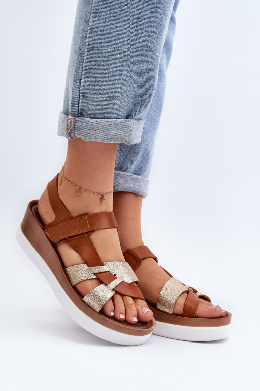 Zazoo 40397 Dames Dames sandalen met platform bruine kleur Zazoo 40397 Dames Dames sandalen met platform bruine kleur