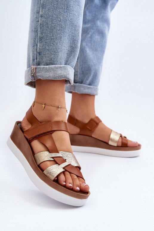 Zazoo 40397 Dames Dames sandalen met platform bruine kleur Zazoo 40397 Dames Dames sandalen met platform bruine kleur