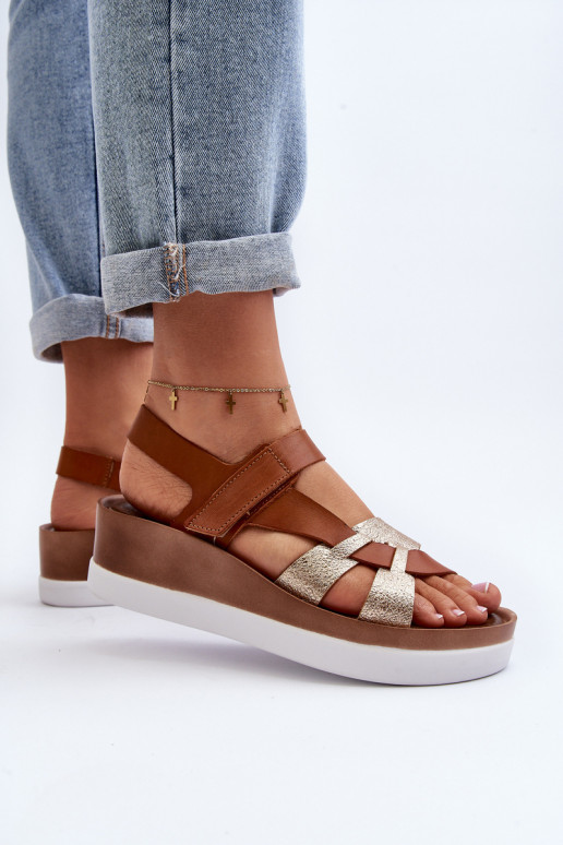 Zazoo 40397 Dames Dames sandalen met platform bruine kleur Zazoo 40397 Dames Dames sandalen met platform bruine kleur