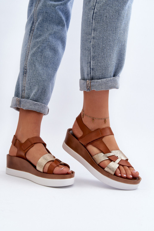 Zazoo 40397 Dames Dames sandalen met platform bruine kleur Zazoo 40397 Dames Dames sandalen met platform bruine kleur