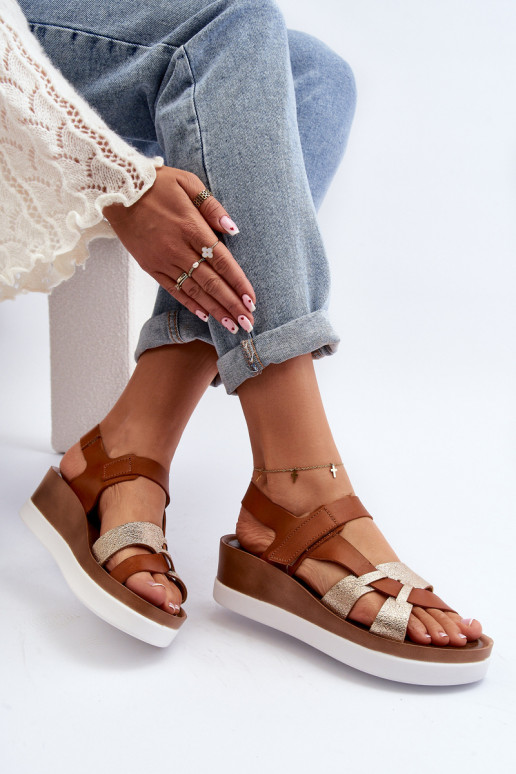 Zazoo 40397 Dames Dames sandalen met platform bruine kleur Zazoo 40397 Dames Dames sandalen met platform bruine kleur