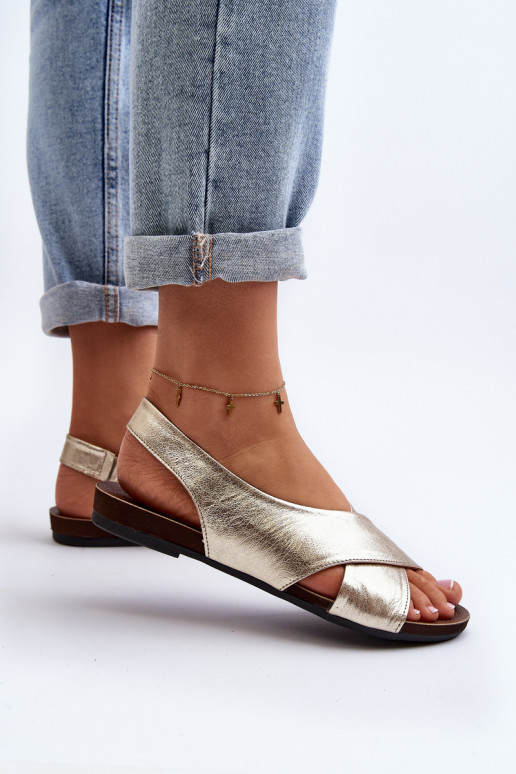 Zazoo 40407 sandalen Leer Dames gouden kleur Zazoo 40407 sandalen Leer Dames gouden kleur