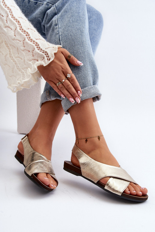 Zazoo 40407 sandalen Leer Dames gouden kleur Zazoo 40407 sandalen Leer Dames gouden kleur