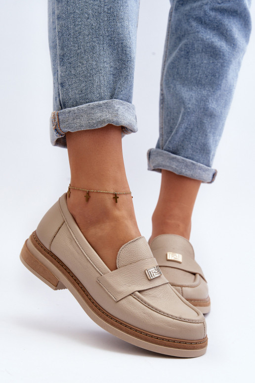 Zazoo 20165 Leer dames mocassins beige Zazoo 20165 Leer dames mocassins beige