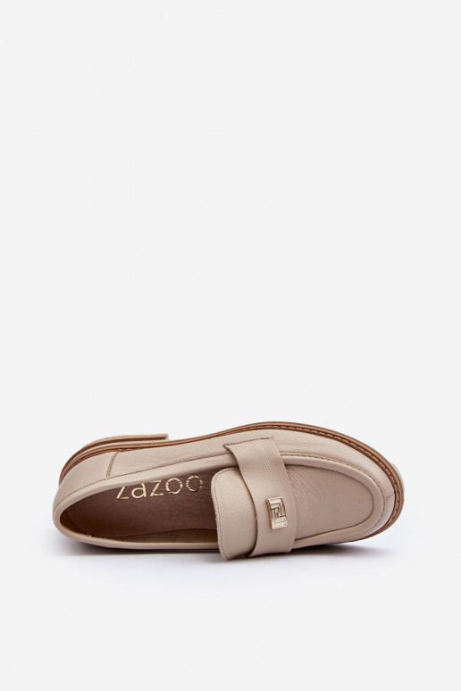 Zazoo 20165 Leer dames mocassins beige Zazoo 20165 Leer dames mocassins beige