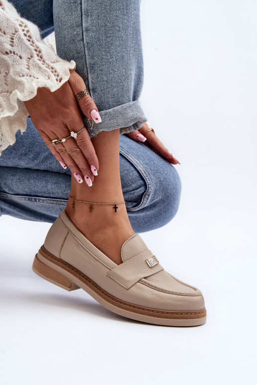 Zazoo 20165 Leer dames mocassins beige Zazoo 20165 Leer dames mocassins beige