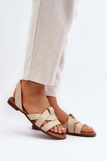 Chaussons en cuir confortables Zazoo 40185 couleur sable 2