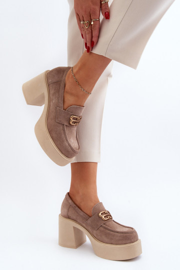 Zazoo 20170 chaussures en daim Féminin avec des talons beige 2