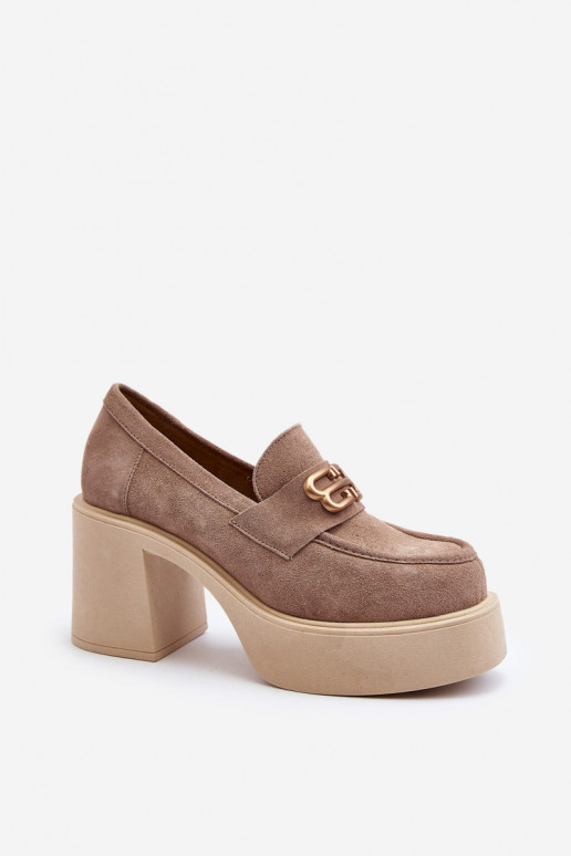 Zazoo 20170 schoenen van suède Dames met hakken beige Zazoo 20170 schoenen van suède Dames met hakken beige