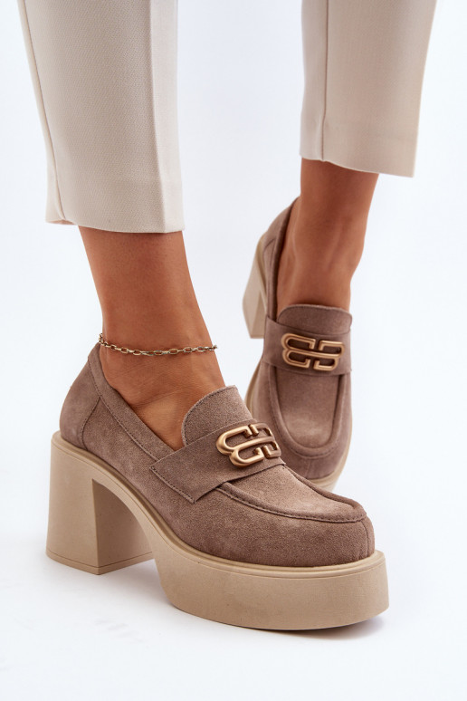 Zazoo 20170 schoenen van suède Dames met hakken beige Zazoo 20170 schoenen van suède Dames met hakken beige