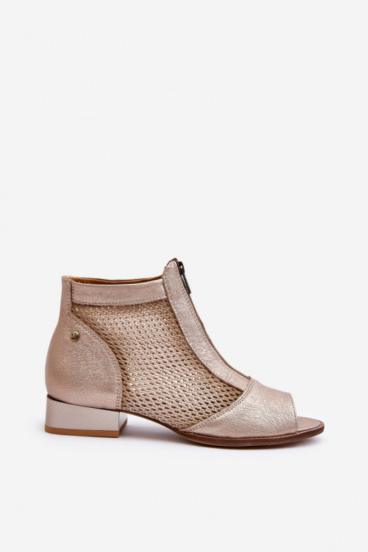 Haut Damenstiefel mit breiten AbsätzenOdkrytymi Palcami Es mussciejka 06413-25 goldene Farbe Haut Damenstiefel mit breiten AbsätzenOdkrytymi Palcami Es mussciejka 06413-25 goldene Farbe