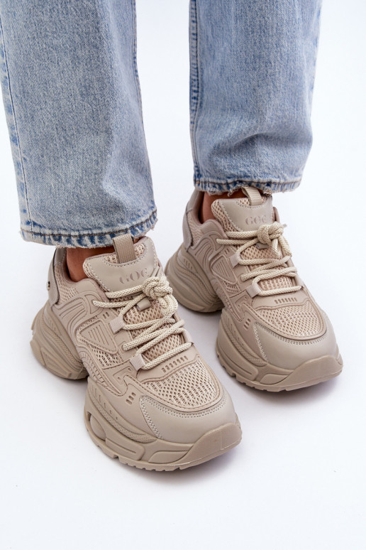 Sneakers model schoenen met trendy massieve zolen GOE NN2N4046 beige