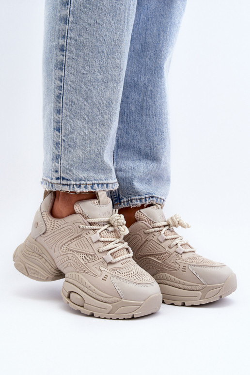 Sneakers model schoenen met trendy massieve zolen GOE NN2N4046 beige