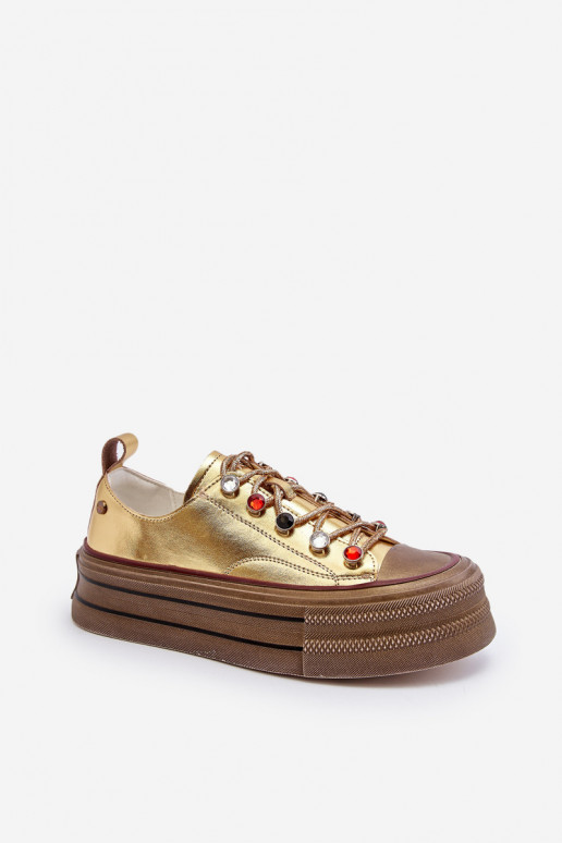 Chaussures de femme avec une plateforme GOE NN2N4055 couleur dorée Chaussures de femme avec une plateforme GOE NN2N4055 couleur dorée