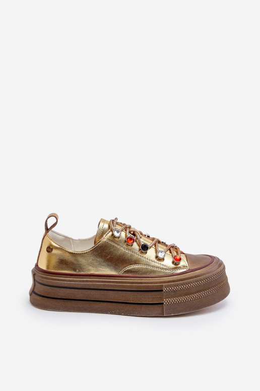 Chaussures de femme avec une plateforme GOE NN2N4055 couleur dorée Chaussures de femme avec une plateforme GOE NN2N4055 couleur dorée