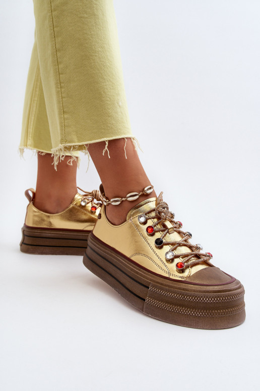 Chaussures de femme avec une plateforme GOE NN2N4055 couleur dorée Chaussures de femme avec une plateforme GOE NN2N4055 couleur dorée