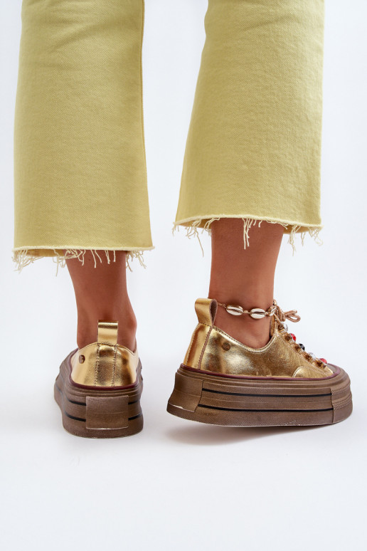 Chaussures de femme avec une plateforme GOE NN2N4055 couleur dorée Chaussures de femme avec une plateforme GOE NN2N4055 couleur dorée