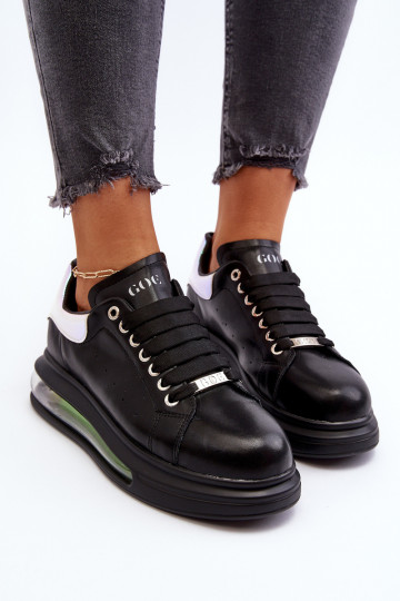 Baskets en cuir pour femmes GOE NN2N4030 couleur noire