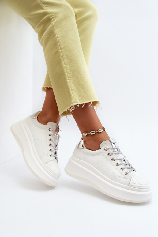 Haut Sneakers Stilvollllschuhe Feminin mit einer Plattform GOE NN2N4033 Zueiße Farbe Haut Sneakers Stilvollllschuhe Feminin mit einer Plattform GOE NN2N4033 Zueiße Farbe