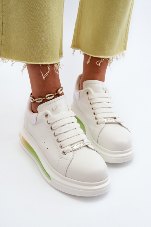 Sneakers model schoenen Dames Leer GOE NN2N4029 Initte kleur Sneakers model schoenen Dames Leer GOE NN2N4029 Initte kleur