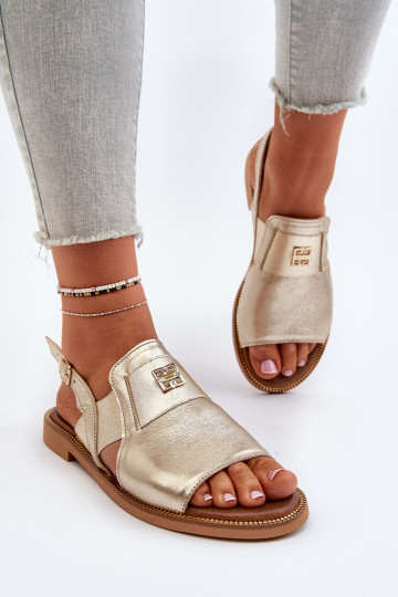 Zazoo 40385 Dames Dames sandalen gouden kleur