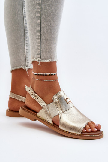 Zazoo 40385 Dames Dames sandalen gouden kleur 2