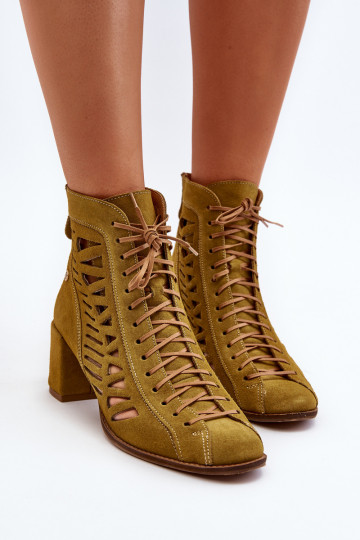 Boots en daim ajourées Il fautciejka 05508-24 couleur verte